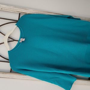 Chicos Teal Ribbed Sweater 2, Ladies 12